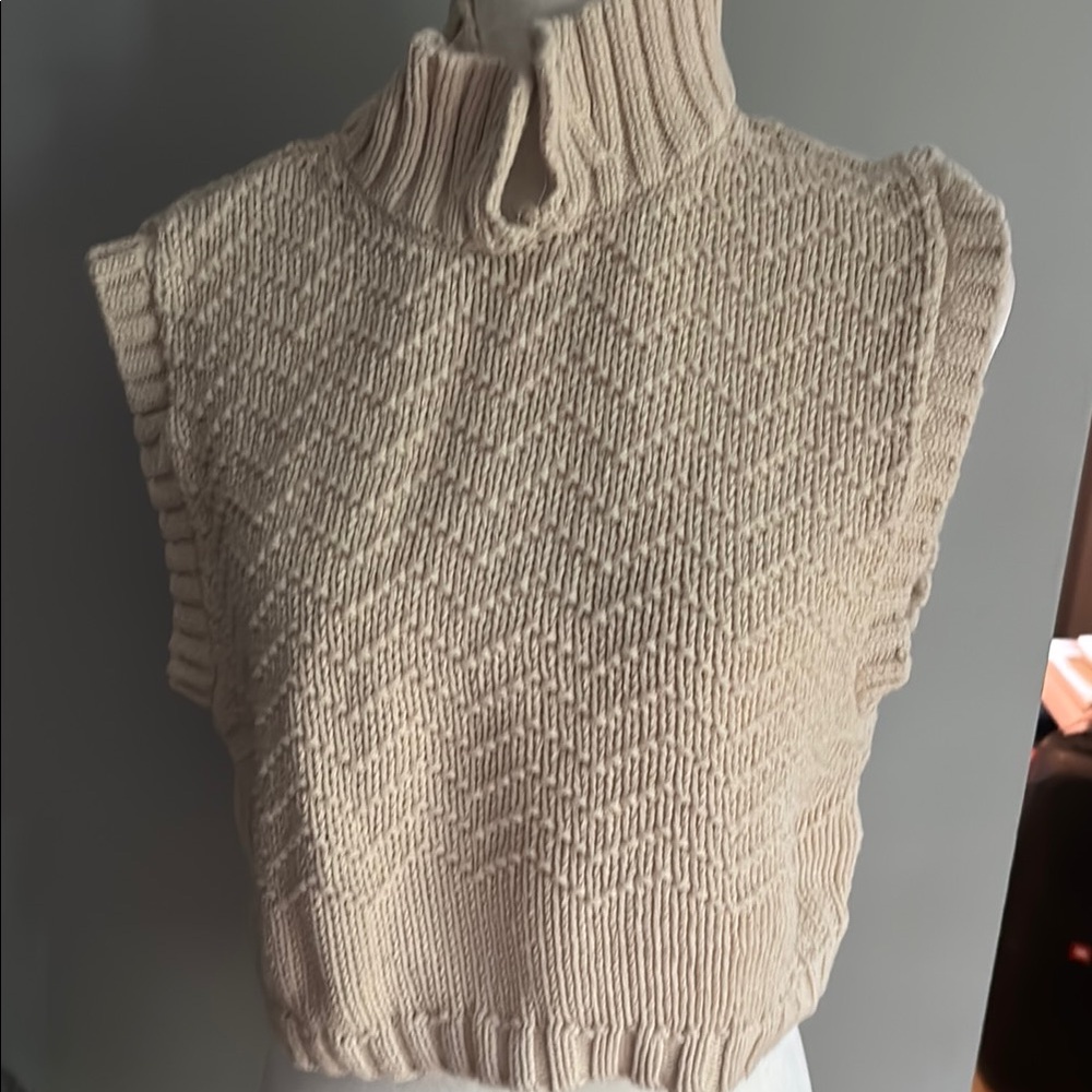 We The Free Cream Cowl Neck Sweater Vest